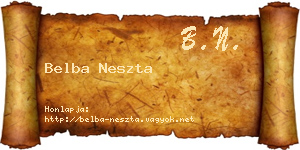 Belba Neszta névjegykártya